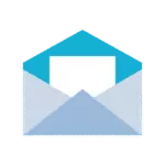 Illustration of an open envelope with a blank paper, symbolizing confidential investigator reports and secure communication services.